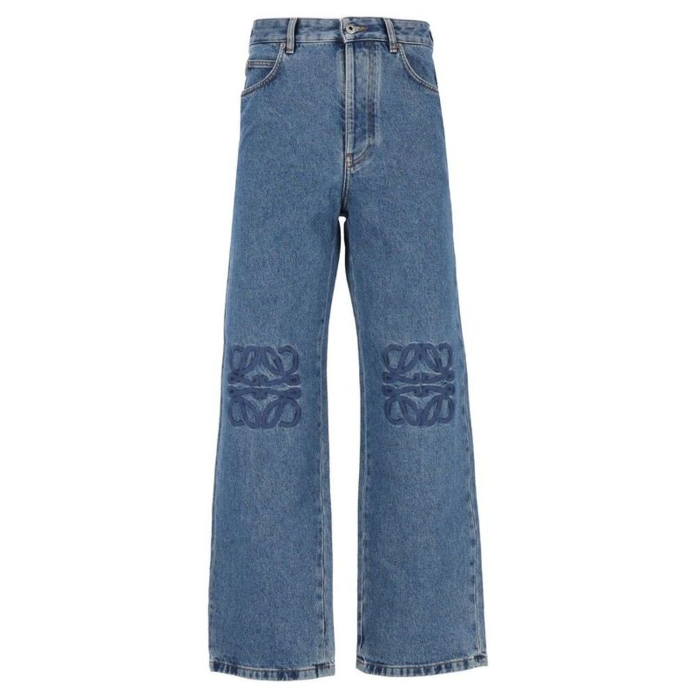 Loewe Men Anagram Baggy Denim Jeans